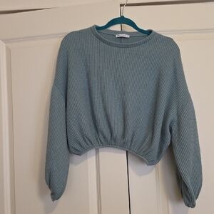 Zara Soft Blue Knit Sweater
